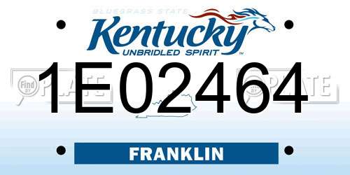 1E02464 Kentucky License Plate
