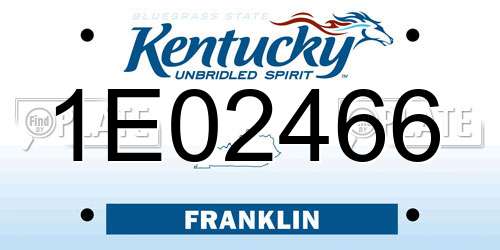 1E02466 Kentucky License Plate