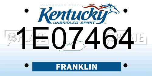 1E07464 Kentucky License Plate