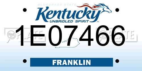 1E07466 Kentucky License Plate