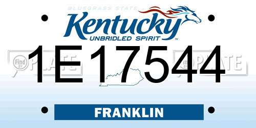 1E17544 Kentucky License Plate