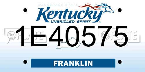 1E40575 Kentucky License Plate