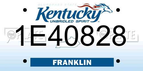 1E40828 Kentucky License Plate