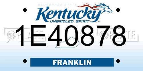 1E40878 Kentucky License Plate