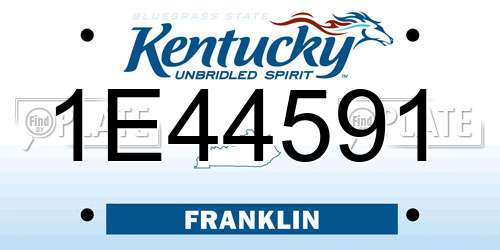 1E44591 Kentucky License Plate