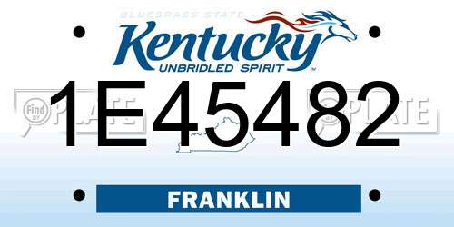1E45482 Kentucky License Plate