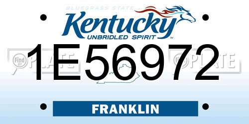 1E56972 Kentucky License Plate