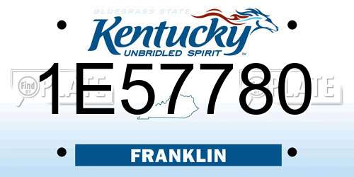 1E57780 Kentucky License Plate