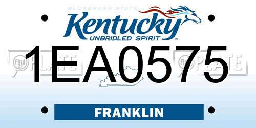 1EA0575 Kentucky License Plate