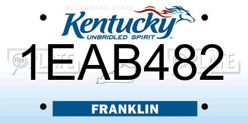 1EAB482 Kentucky License Plate