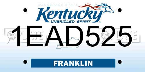 1EAD525 Kentucky License Plate