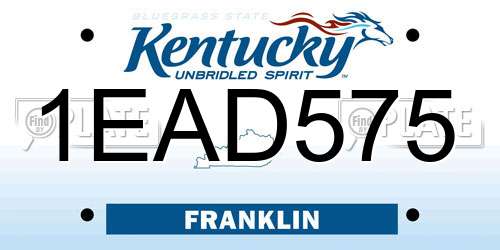 1EAD575 Kentucky License Plate