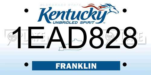 1EAD828 Kentucky License Plate