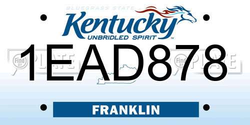 1EAD878 Kentucky License Plate
