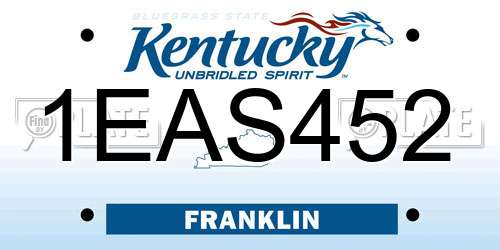 1EAS452 Kentucky License Plate