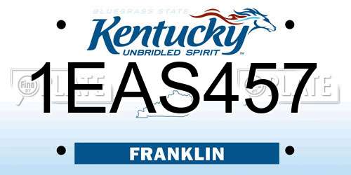1EAS457 Kentucky License Plate