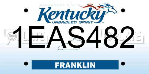 1EAS482 Kentucky License Plate