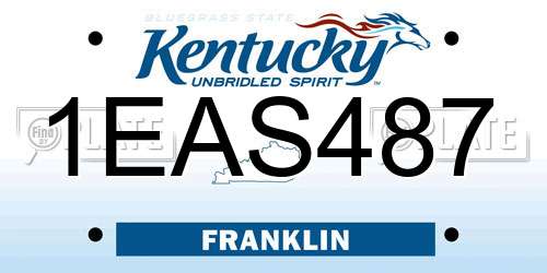 1EAS487 Kentucky License Plate