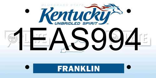 1EAS994 Kentucky License Plate