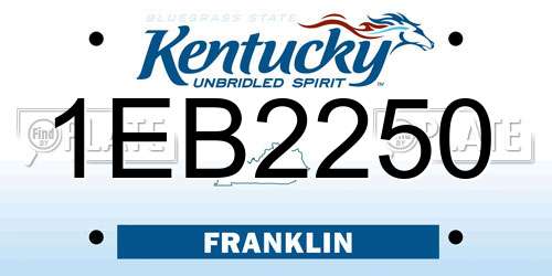 1EB2250 Kentucky License Plate