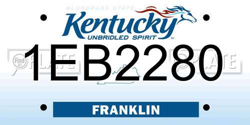 1EB2280 Kentucky License Plate