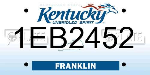 1EB2452 Kentucky License Plate