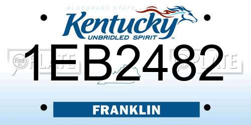 1EB2482 Kentucky License Plate