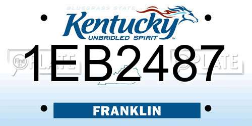1EB2487 Kentucky License Plate