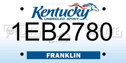 1EB2780 Kentucky License Plate