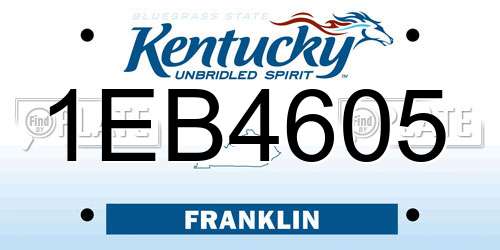1EB4605 Kentucky License Plate