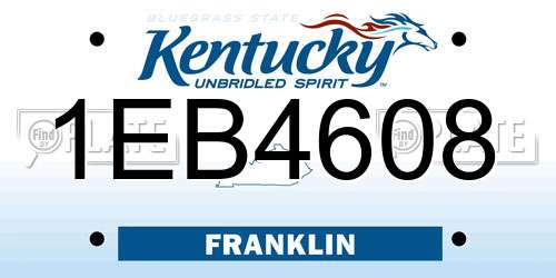 1EB4608 Kentucky License Plate