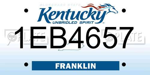 1EB4657 Kentucky License Plate