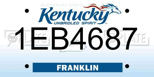 1EB4687 Kentucky License Plate