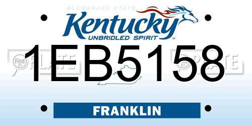 1EB5158 Kentucky License Plate