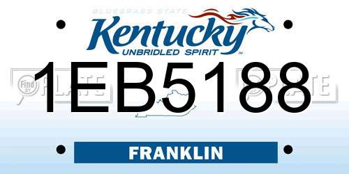 1EB5188 Kentucky License Plate