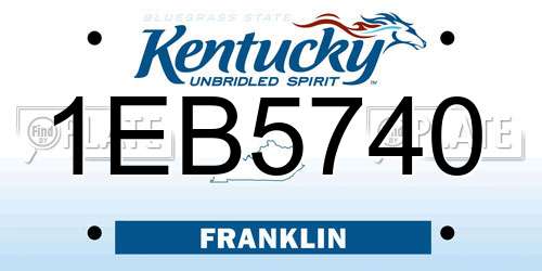 1EB5740 Kentucky License Plate