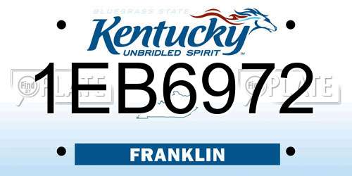 1EB6972 Kentucky License Plate