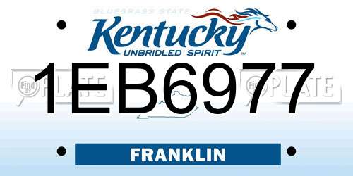 1EB6977 Kentucky License Plate