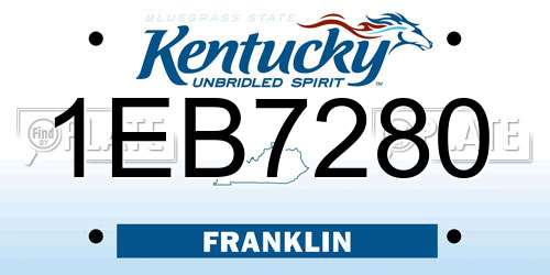 1EB7280 Kentucky License Plate