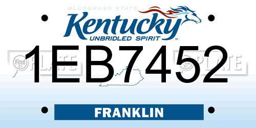 1EB7452 Kentucky License Plate