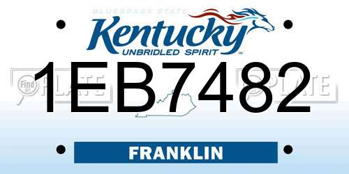 1EB7482 Kentucky License Plate