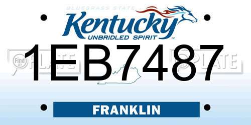 1EB7487 Kentucky License Plate