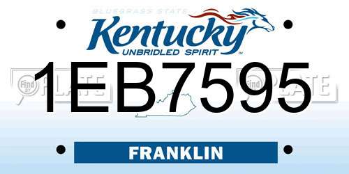 1EB7595 Kentucky License Plate