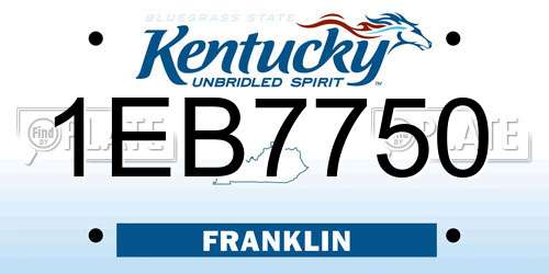 1EB7750 Kentucky License Plate