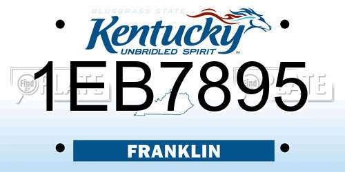 1EB7895 Kentucky License Plate