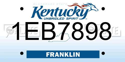 1EB7898 Kentucky License Plate
