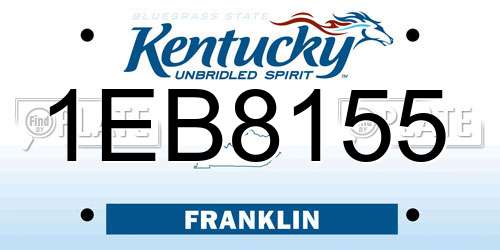 1EB8155 Kentucky License Plate