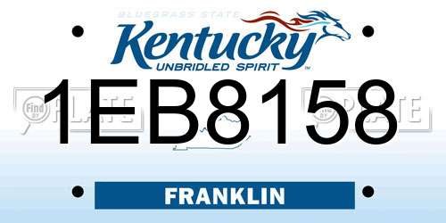 1EB8158 Kentucky License Plate