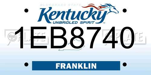 1EB8740 Kentucky License Plate