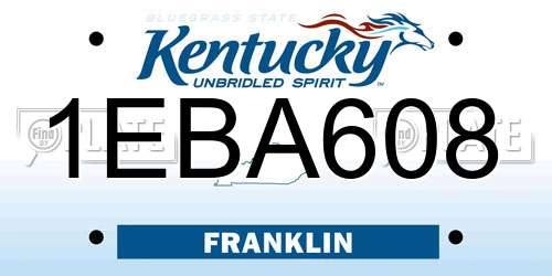 1EBA608 Kentucky License Plate